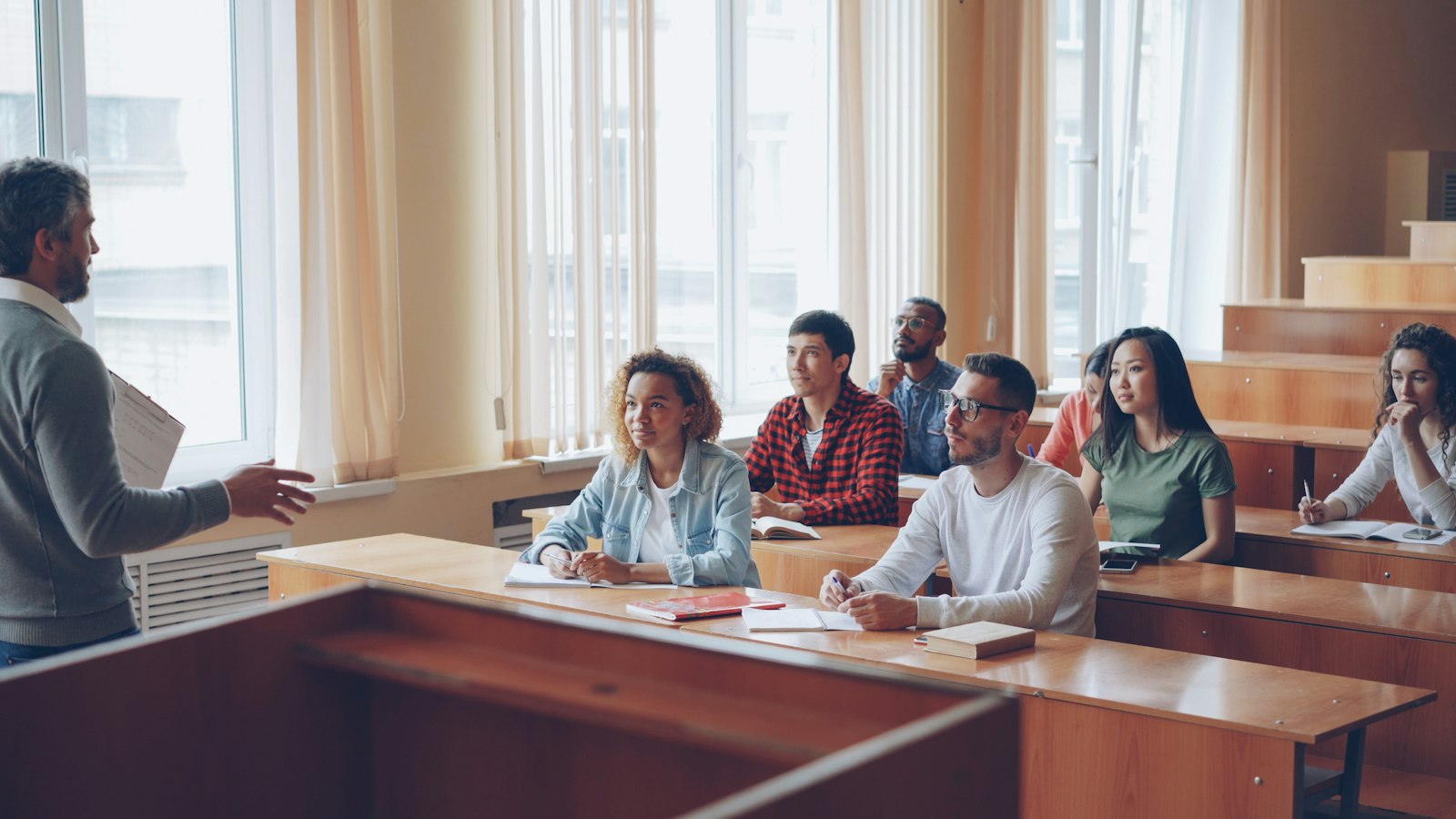 University students attending a lecture